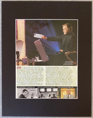 Regis Philbin Signed In Person 11x14 Matted Autographed Photo - Authentic Cover