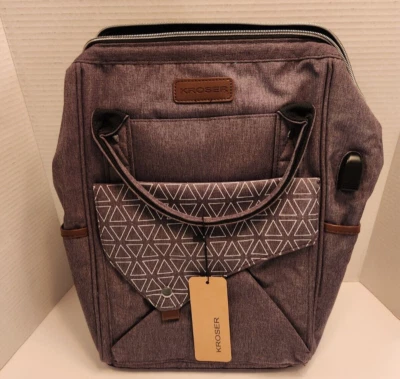 NUEVO CON ETIQUETAS KROSER 15.6 pulgadas Gris Marco Cremallera Carga Superior Escuela Maestro Laptop Mochila Foto 1 de 4