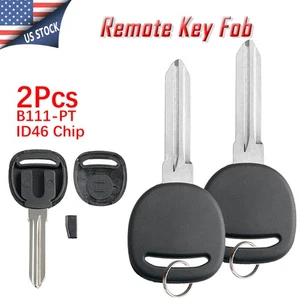 2 B111-PT (Circle+) Transponder Keys Blade + ID46 chip Replace for Chevrolet GMC - Picture 1 of 8
