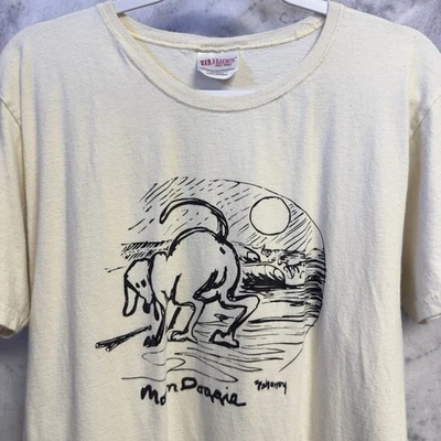 Camiseta vintage Moondoggie Art para mujer grande 21x26 blanca playa Y2K Foto 1 de 4