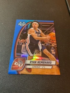 2024-25 BOWMAN CHROME U RYAN NEMBHARD BLUE REFRACTOR-#036/199-GONZAGA-#72 - Picture 1 of 4