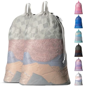 Large Mesh Laundry Bags - 2-Pack Heavy Duty with Handles & Drawstring - Machi... - Picture 1 of 6