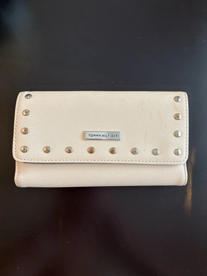 Cartera Tommy Hilfiger Rosa Triple Plegable, Chequera, Tarjeta de Crédito, Moneda con Cremallera, Snap Foto 1 de 4