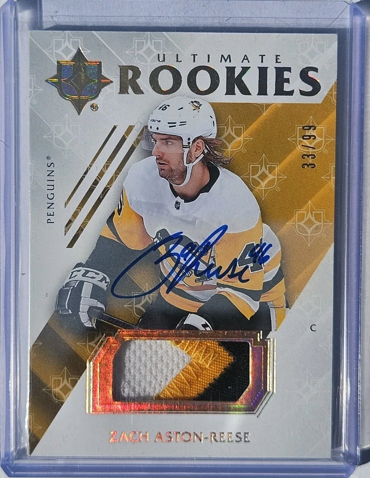 2018/19 Upper Deck Ultimate Rookies Patch Auto Zach Aston-Reese #/99 Penguins - Image 1 of 1