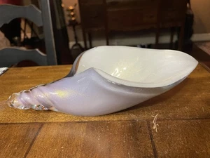 9,75"X5,25"X2,5" Alfred Barbini Lavendel Murano Glas Füllhorn/Muschel Schale MCM - Bild 1 von 12