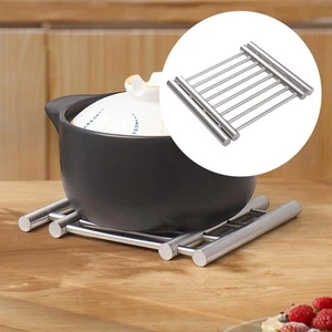 Stainless Steel Trivet Dish Plate Holder Heat Resistant Expandable Multipurpose - Picture 1 of 6