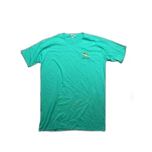 Maglietta da pesca vintage Poudre Canyon punto singolo verde acqua OSFA - Foto 1 di 7
