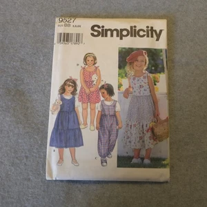 Simplicity 9527 Girls Dress Jumper Romper Pattern Size 5 6 6X Vintage 90s... - Picture 1 of 6