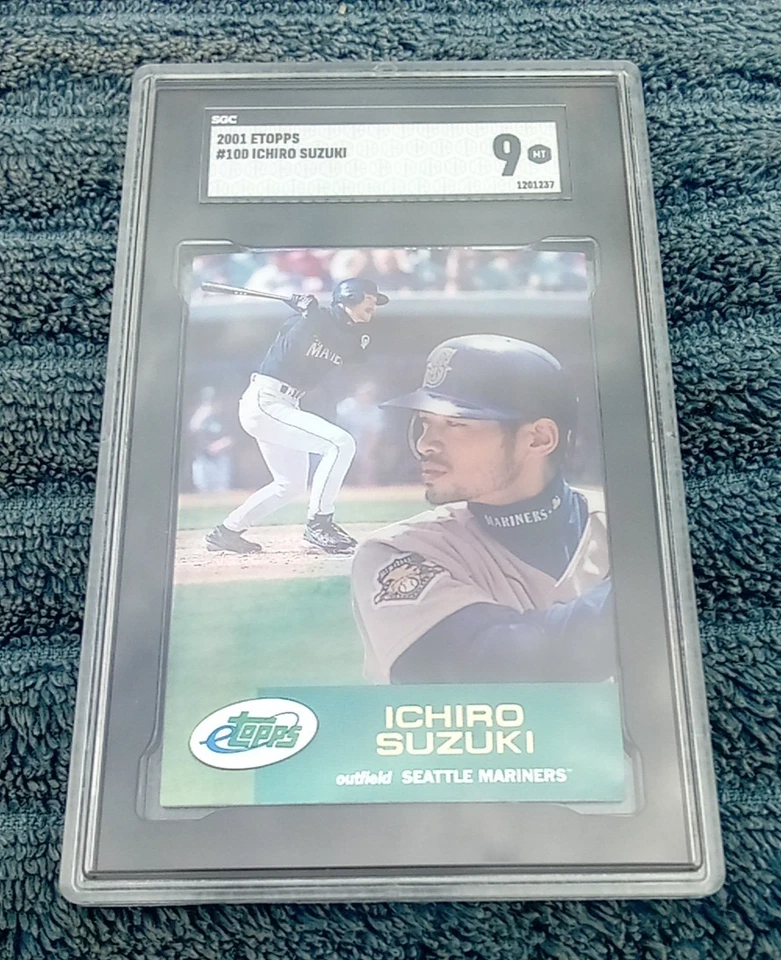 2001 Ichiro Suzuki eTopps Rookie Baseball Card # 100 Graded SGC 9 - Image 1 of 4