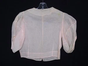 Antique 1910s Sheer Linen Blush Sheer Puffed Sleeve Blouse - Picture 1 of 6