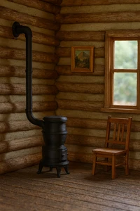 Estufa Potbelly escala O - Negro Mate Impreso en 3D - Juego de 4 - Maqueta Ferrocarril - Imagen 1 de 10