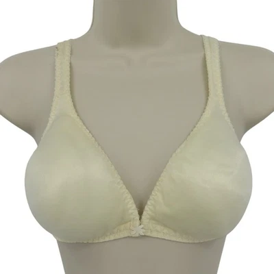 VTG Olga 36B Bra No Seam Bodysilk Ivory Wireless Padded Bust Front Closure Women - Image 1 of 4