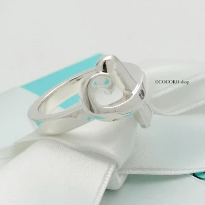 Auténtico Anillo Corazón Amoroso Diamante Tiffany & Co. 1P Talla 5.25 Plata con Bolsa Foto 1 de 4