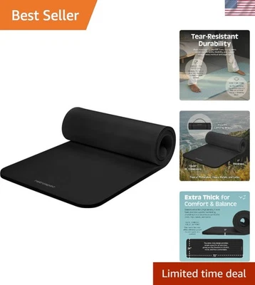 Estera de yoga Solana de 1" de grosor con correa de nailon para hombres y mujeres - ejercicio antideslizante... Foto 1 de 4