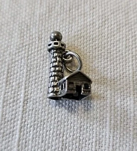 Vintage Light House Classic Detailed Sterling Silver Bracelet Charm - Picture 1 of 3