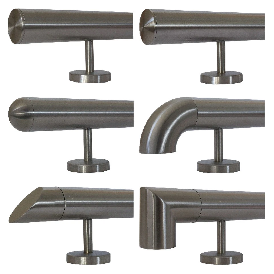 Edelstahl Handlauf 42,4 mm verschiedene Endstücke Geländer V2A Treppe Balkon - Bild 1 von 1