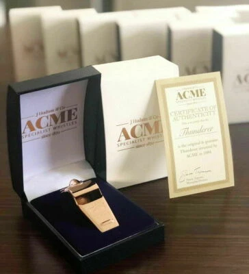 ACME 58.5 ROSE GOLD Thunderer Whistle Free Lanyard Rugby Footy Referee Whistle - image 1 of 4