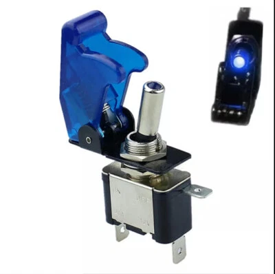 interruttore ON - OFF a levetta 12v - 20A illuminato con spia led colore blu - Immagine 1 di 2