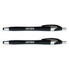 Black Stylus Ball Point Pen for Touch Screen Devices 2 Pack Names Male J Jayd