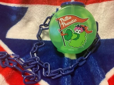 PHILADELPHIA PHILLIE PHANATIC LARGE NECK CHAIN CLOCK STYLE DRINK HOLDER CBP LMTD - Image 1 of 4
