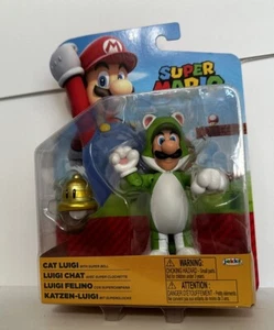 Jakks Nintendo Super Mario Brothers Cat Luigi with Propeller 5" Figure - Picture 1 of 2