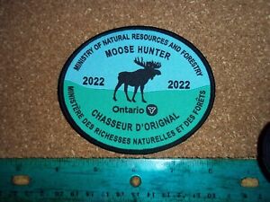 ONTARIO 2022 MNR+F MOOSE PATCH bear deer big game hunter hats for hides hunting
