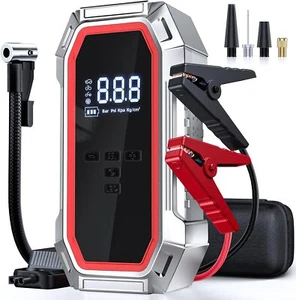 5000A Car Jump Starter with Air Compressor, 150PSI, for Gas/Diesel, Portable - Picture 1 of 8
