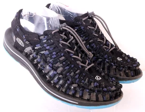 Keen Uneek 1014617 Black/Blue Water Bungie Fisherman Sandals Shoes Men's 8 - Picture 1 of 9
