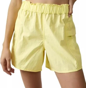NEW FP Movement by Free People Women's In The Wild Shorts 5” Glow Yellow Sz L - Picture 1 of 5