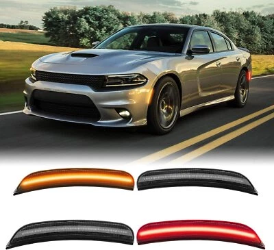 Smoked LED Front Rear Bumper Side Marker Light Reflector For Dodge Charger 2015+ - Image 1 of 4