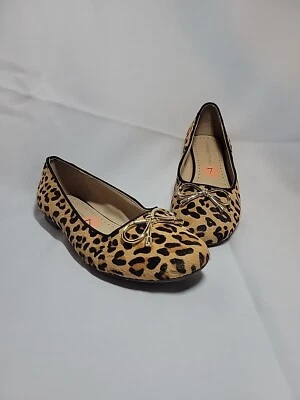 ADRIENNE VITTADINI A-V CAVALLO PELO DE BECERRO LEOPARDO ZAPATOS PLANOS MUJER TALLA 7 Foto 1 de 4