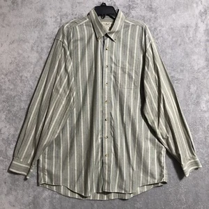 LL Bean Button Down Shirt Green Long Sleeve Striped Size XLT Tall Mens Outdoor - Picture 1 of 10