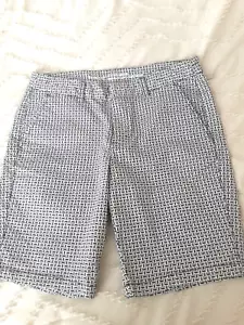 Khakis By Gap Women's The City 9 Inch Bermuda Short 9" Blue & White Size 6 NWOT - Picture 1 of 6
