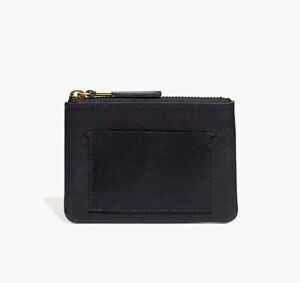 NEW Madewell The Leather Pocket Pouch Wallet Black Item MB040 NWT $35.00