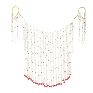  Velo de cortina borla orejas colgantes cubierta de disfraz joyería facial 13" de ancho 7,5" de largo - Imagen 1 de 1