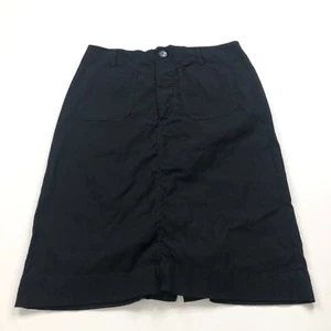 Maeve Anthropologie Large (Fits 32 In) Viscose Button Zip Knee Skirt Black MINT - Picture 1 of 8