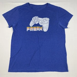 Herren T-Shirt Playstation Control Freak Gaming blau Rundhals - ohne Größenetikett - Bild 1 von 3