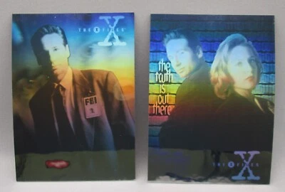 X-Files 1996 Topps Finest Season 3 Hologram set #X1 & X2  NM - Image 1 of 2