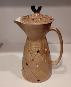 Mid Century Pitcher w/lid Japan Rope & Diamond Dots - Picture 1 of 7