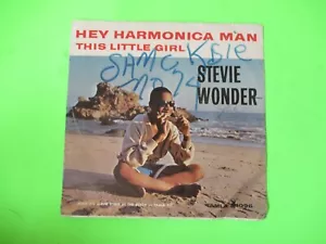 REPLACEMENT COVER ONLY STEVIE WONDER HEY HARMONICA MAN 45 7" PICTURE SLEEVE - Foto 1 di 2