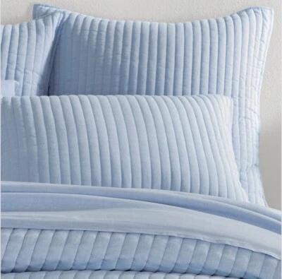 Nuevo Pine Cone Hill Sham Europeo Cómodo Algodón Acolchado Annie Selke Azul Francés Foto 1 de 3