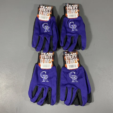 Colorado Rockies Two Tone Team Utility Gloves MLB Baseball Purple Black LOT OF 4 Cover