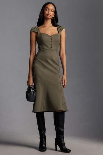 VALENTINO Nuovo abito Anthro X The Cecily Fit & Flare Sweetheart di Maeve: Linen Edition S