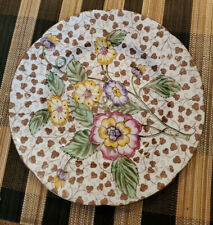 ADDERLEY BONE CHINA  8.25" PLATE MULTIFLORAL BROWN