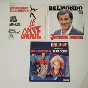 BELMONDO 3 X 45 RPM VINYL OST HOLD UP /JOYEUSES PAQUES/LE CASSE - Imagen 1 de 2