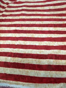 Snowfolk Collection Red & Gold Stripes Cotton Fabric 3/4 Yard Spectrix - Picture 1 of 4