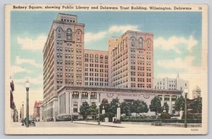 Postcard Rodney Square Public Library Wilmington Delaware - Picture 1 of 2