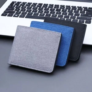 Zipper Mini Coin Purse Folding Card Holder Simple Men Short Wallet - Bild 1 von 13