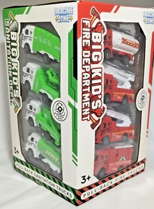 16PCS/Set Construction/Fire Engine/Garbage Truck/Military Toy Trucks Pull Back - Picture 1 of 8