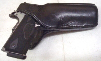 Bianchi #100A RH Black "SPEED HOLSTER" AMT 1911  4" - 5" bbl, Suede Lining, NOS - Image 1 of 4